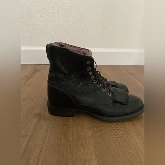 Ariat Western Performance Black Heritage Lacer II Women's Lace-Up leather Boots - Picture 7 of 9